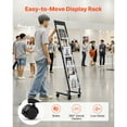 thumbnail image 4 of KFFKFF 6-Tier Metal Brochure Display Rack with Wheels, Narrow Floor-Standing Magazine Holder for Offices, Shops, and Exhibitions (6 Pockets), 4 of 9