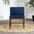 thumbnail image 2 of Walker Edison Modern Acacia Modular Patio Armless Chair, Dark Brown/Navy, 2 of 14