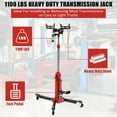 thumbnail image 5 of 2-Stage Hydraulic Telescopic Transmission Jack, 1100 lbs Capacity, 33.5"-69" Lift Range, Foot Pedal, 360° Swivel Wheels, Red, 5 of 9