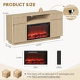 thumbnail image 3 of PAPROOS Fireplace TV Stand for 70 Inch TV, 64'' Wide Wood TV Cabinet with 30'' Electric Fireplace, Modern Fluted Entertainment Center TV Console Table for Living Room, Natural Oak, 3 of 9