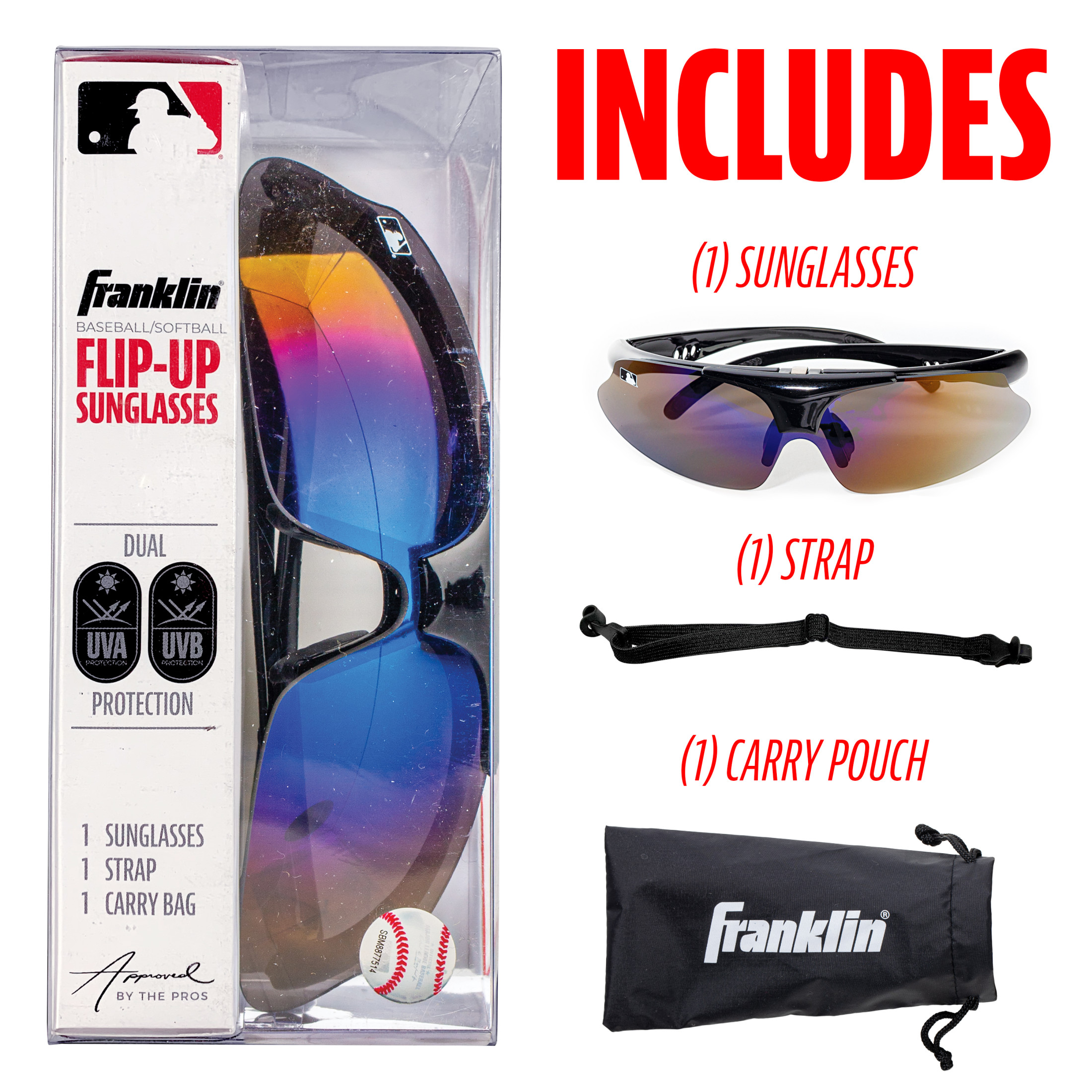 Franklin Sports Flip-Up Baseball Sunglasses, Youth & Adult photo 2