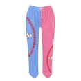 thumbnail image 4 of Yuhangmm Womens Sweatpants Baseball Football Print Bottom with Pockets High Waist Sporty Gym Athletic Jogger Pants Green S, 4 of 4