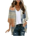 thumbnail image 2 of Clearance Clothes Under $5 Abomasnow Womens Floral Print Puff Sleeve Kimono Cardigan Loose Coverups Resort Wear 2025 Trendy Beach Lightweight Cardigans, 2 of 5