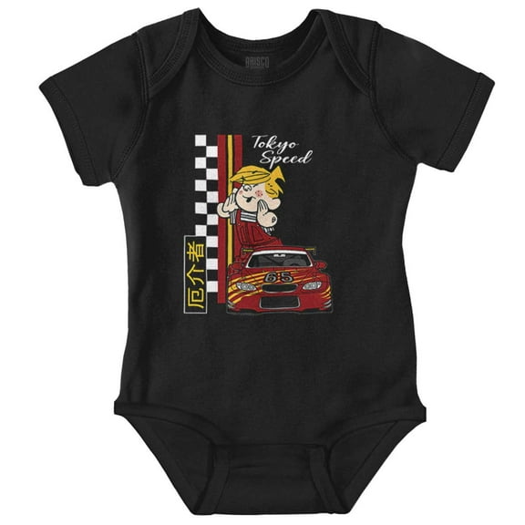 Dennis The Menace Kanji Tokyo Speed Romper Boys or Girls Infant Baby Brisco Brands NB