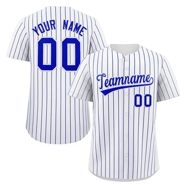 LS Custom Pinstripe Baseball Jersey Button Down Shirt Printed or Personalized Name Number for Men/Women/Youth