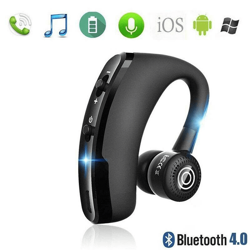 V9 Handsfree Business Wireless Bluetooth Headset Mic Control Headphone for Drive Connect with 2 Phone -