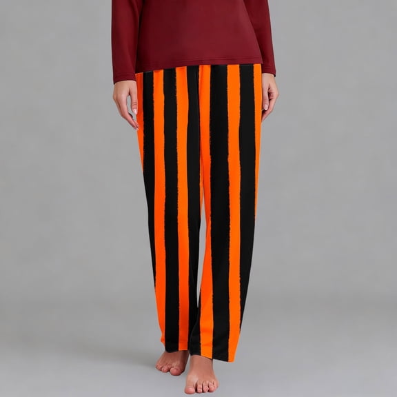 Jovrlynd Womens Pajama Pants Plus Size Halloween Print Stretchy Sleep Pants with Pockets Casual Soft Pajama Bottoms, S-5XL