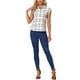 thumbnail image 2 of CAMISA DE BOTONES DE CUELLO PUNTO CORTO DE MANGAS CORTAS PARA MUJERES INSPIRE CHIC XL PÚRPURA-BLANCA, 2 of 6