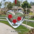 thumbnail image 3 of 2-Pack Heart-Shaped Hanging Hummingbird Feeder - 3-Flower Hummingbird Water & Seed Feeder, Durable Outdoor Bird Feeder for Garden, 3 of 6
