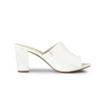 thumbnail image 3 of BLISSFUL STEP Sandales Mules à Talon Bloc à Enfiler pour Femmes Blanc 9,5, 3 of 8