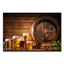 Elephant Stock Beer Barrel Wall Art - Horizontal Canvas Wall Art - Living Room Wall Decor - Food And Drink Canvas - Brown And Orange Decor - 45" x 30"