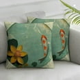 thumbnail image 2 of Nawypu  Koi Throw Pillow Cushion Cover, Cartoon Chinese Fish Koi in Lily Pond Oriental Floral Eastern Printrtwork, Decorative Square Accent Pillow Case, Pale Seafoam&nbsp;2pc, 2 of 6