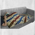 thumbnail image 6 of Circus Soft Flannel Fleece Blanket, American Flag Inspired Grungy Background with Pastel Colored Rays of Beams and Stars, Cozy Plush for Indoor and Outdoor Use, 70" x 90", Multicolor, by Ambesonne, 6 of 6