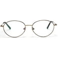 thumbnail image 2 of Tango Optics Round Metal Eyeglasses Frame Luxe Reading Stainless Steel Gold Accent Caresse Crosby Brown For Prescription Lens -, 2 of 6