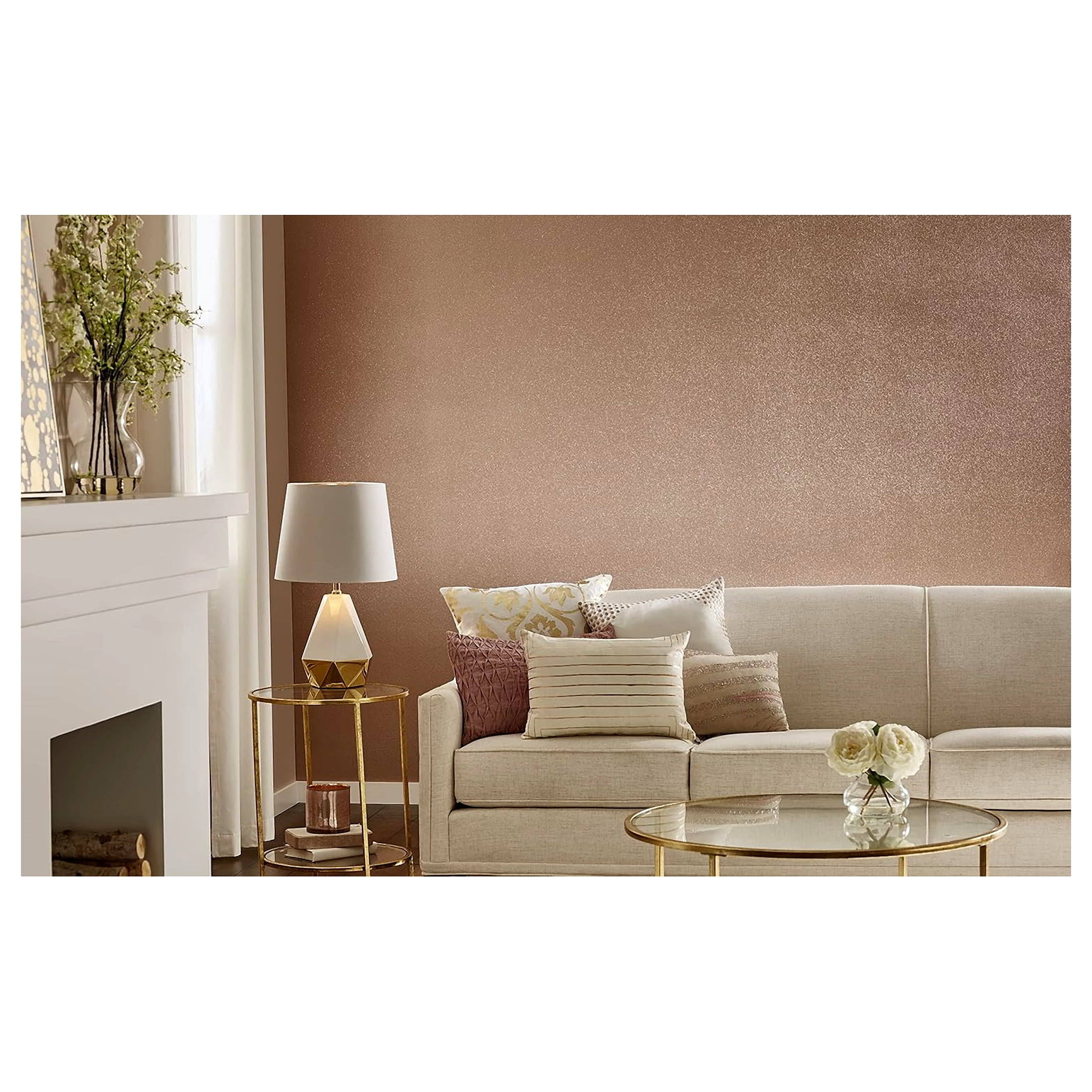 Rust-Oleum Glitter Interior Wall Paint, 28 oz, Rose Gold, 12 Fl Oz (Pack of 1) 28 Fl Oz (Pack of 1) Rose Gold