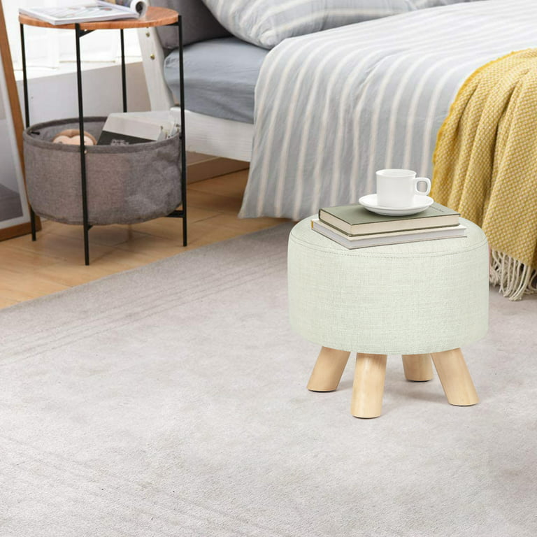  Small Foot Stool Ottoman, Pink Velvet Ottoman Rectangle Footrest,  Bedside Step Stool with Wood Legs, Small Rectangular Stool, Foot Rest for  Couch, Small Ottoman for Desk, Living Room, Bedroom, Patio 