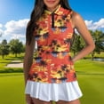 thumbnail image 4 of KUIFORTI Sunset Palm Tree Matching Couple Golf Shirts Racerback Design Golf Tennis Tank Top Soft and Comfortable Machine Washable for Golf,Tennis,Hiking,Running,Gym, 4 of 6