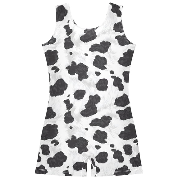 joogoo Cow Pattern Girls Leotards Gymnastics Tumbling Outfit Biketard Unitard 5-6Years