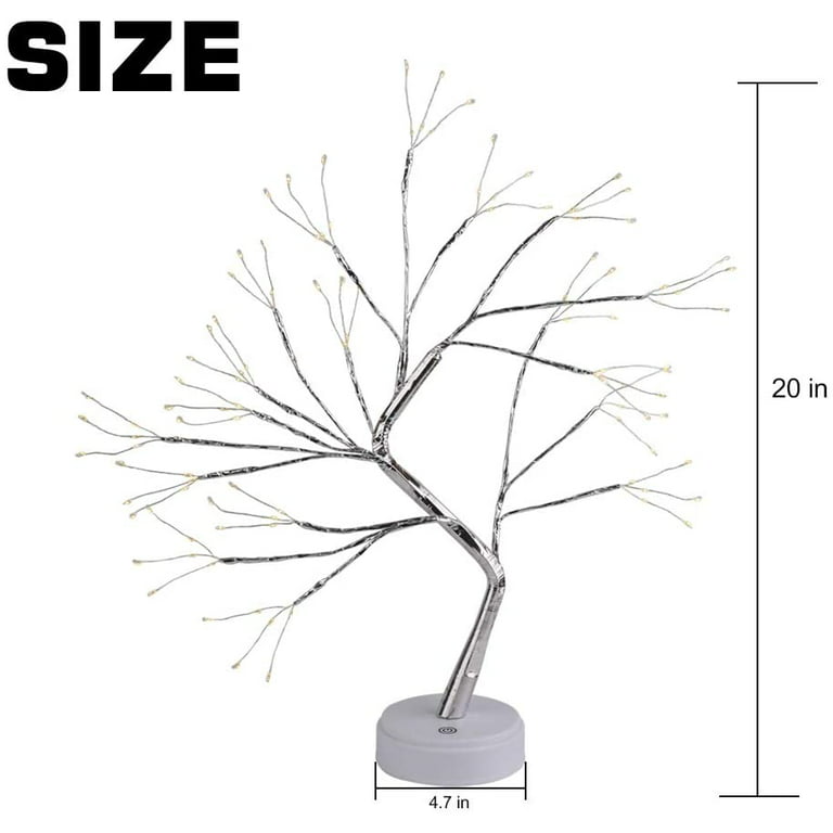  20 Inch Tabletop Bonsai Tree Light Touch Switch Waterproof 108  LED Lamp Beads Copper Wire Light Adjustable Branches DIY Artificial Tree  Lamp for Party Wedding Festival Christmas Home Decor 