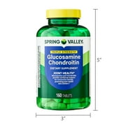 Spring Valley Triple Strength Glucosamine Chondroitin Joint Health Dietary Supplement Tablets, 160 Count