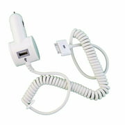 Qmadix (3.1A) 30-Pin Car Charger for Apple 1st Gen Devices - White