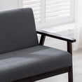 thumbnail image 6 of Bahamas Dark Gray Linen Fabric Loveseat with Espresso Solid Wood Frame, 6 of 6