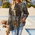 thumbnail image 4 of Elegant Animal Snake Skin Print T Shirts Aesthetic T Shirt Womens Long Sleeve O Neck Street Fashion Tops Oversized Prin, 4 of 7