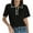 Black, variant on Timegard Tops for Women Drop Shoulder Lapel Neck Button Slim Comfy Solid Color Shirts Dressy Casual