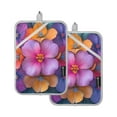 thumbnail image 7 of Yayeee Pot Holders Kitchen Heat Resistant with Pocket 7"x9.8" Cotton Oven Cooking Hot Pads, Large Purple Flowers, 7 of 7