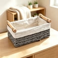 thumbnail image 2 of LEHOZIHEQ Wicker Storage Basket, Woven Paper Rope Wicker Baskets with Handles, Large Wicker Basket Cube Storage Bins with Liners, Storage Baskets for Organizing Shelves & Decor, 2 of 7
