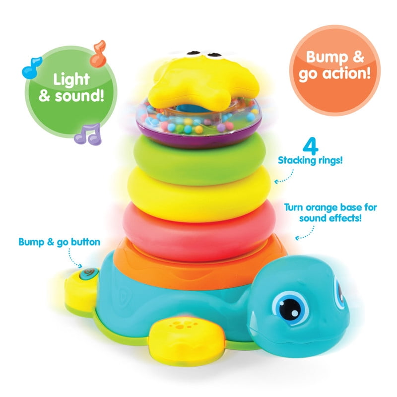 Kidoozie Bump Around Stacking Turtle Ages 6 months+ Infant Toddler Learning Developmental Musical Toy