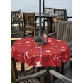 thumbnail image 2 of Outdoor Tablecloth with Umbrella Hole Zipper 4th of July Round Tablecloth 60" Waterproof Outside Table Cloth Red Independence Day White Blue Stars Patio Table Cover Tablecloths for Picnic Party, 2 of 8