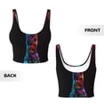thumbnail image 5 of Lsque Neon Psychedelic Giraffe Printed Women'S Sports Bra, Compression, Moisture Wicking, High-Impact Sports Bra For Women,Supportive sports bra-Medium, 5 of 9