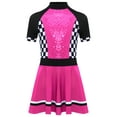 thumbnail image 3 of Yruioon Speed Race Car Driver Dress for Girls Kids Sequins Tutu Dress Sparkly Glitter Racer Dresses Hot Pink 8, 3 of 5