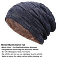 thumbnail image 5 of Anpro Men's Beanie Hats, 2 in 1 Knit Winter Hat Scarf Set - Navy Blue, 5 of 5
