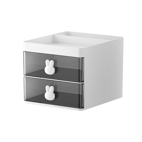 airpow Storage Bags Desktop Storage Box, Transparent Small Drawer Desk, Plastic Mini Storage Box, Rabbit Stationery Storage Box Organizer for Closet, Toys, Clothes, Home, office