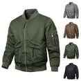 thumbnail image 5 of WREESH Fashion Winter Jacket Men'S Casual Solid Color Pockets Zipper Long Sleeve Outwear Coat Coffee, 5 of 5