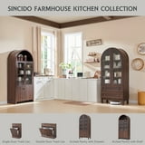 SinCiDo Arched Kitchen Pantry Storage Cabinet, 71" Tall Wood Pantry Shelves with 2 Doors & 2 Large Drawers for Dining Room Living Room - Walmart.com