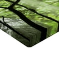 thumbnail image 2 of Ambesonne Landscape Fitted Sheet, Jungle Waterfall Tree, Queen Size, Green Brown, 2 of 3