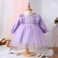 thumbnail image 2 of Long Sleeve Princess Dress with Tulle Patchwork for Girls, 2 of 8
