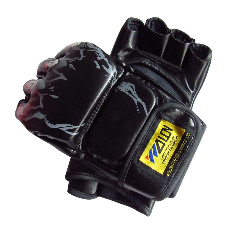 MMA Muay Thai Gym Punching Bag Half Mitt Train Sparring Kick Fight Boxing Gloves 