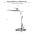 thumbnail image 4 of Adesso 5090-22 Esquire LED Desk Lamp, 13-19 in, 9W Full Spectrum LED, Brushed Steel, 1 Table Lamp, 4 of 4