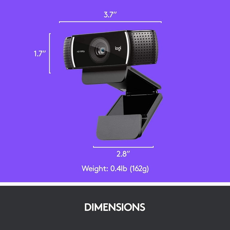 Motivere Let Frugtbar Logitech C922X Pro Stream Webcam, Black - Walmart.com