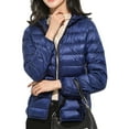 thumbnail image 1 of Grianlook Women Outwear Full Zip Coat Hooded Puffer Jacket Ladies Water-Resistant Down Jackets Casual Pocket Navy Blue 4XL, 1 of 3
