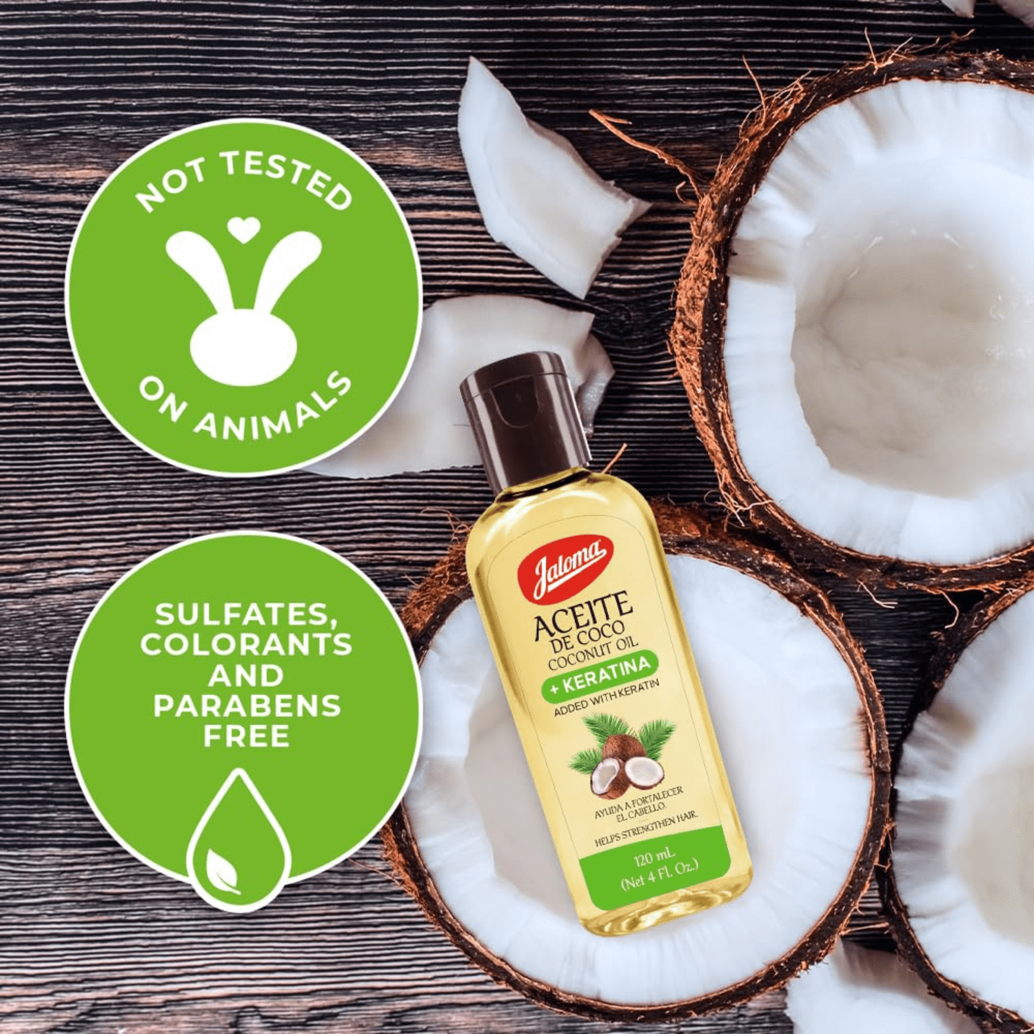(4 pack) Jaloma Coconut Oil For Hydration Of All Skin And Hair Types, 4 fl oz
