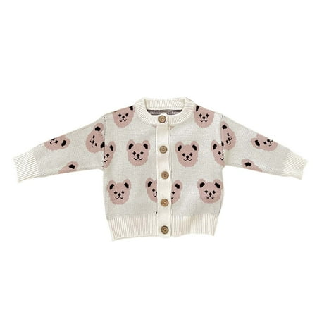 

Baby Girls Boys Knitted Sweater Autumn Floral Long Sleeve Coat Clothes 2022 New Children Jackets Coat