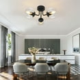 thumbnail image 2 of GoYeel 3 Light Black Global Ceiling Light Glass Shade Modern Close to Ceiling Light for Dining Room Kitchen Island Entryway Foyer, 2 of 8