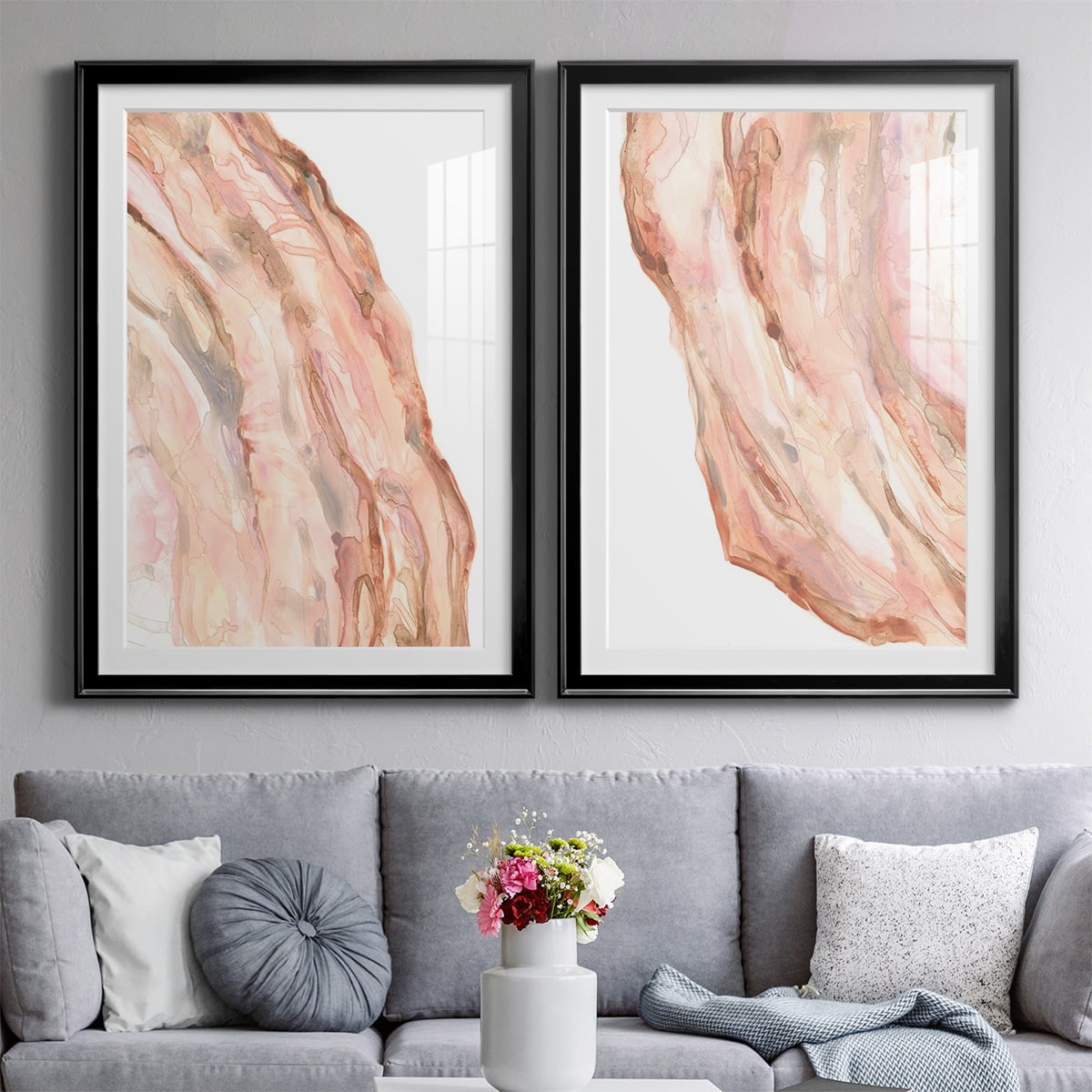 Wexford Home Rose Quartz I Premium Framed Print, 22.5" x 30.5" - Ready to Hang, Black (Set of 2)