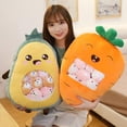 thumbnail image 4 of Linda Almohada De Peluche De Frutas Y Verduras, Juguete Creativo Extraíble De Fresa, Plátano, Aguacate, Zanahoria, Aperitivo, Almohada Con Patrón, Regalo Para Adolescentes Y Niñas seitruly FN006821-02, 4 of 6