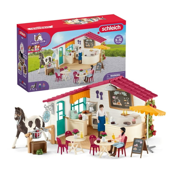 Schleich - Horse Club: Equestrian Rider Café with Horse Toy & Accessories, 66 Pcs